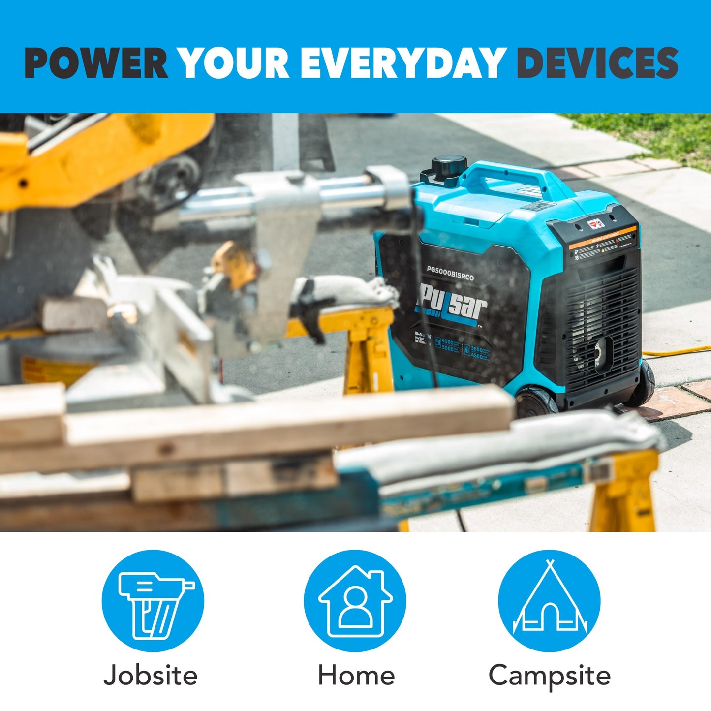 Pulsar 5000-Watt Dual Fuel Inverter Generator with Remote Start and CO Sentry