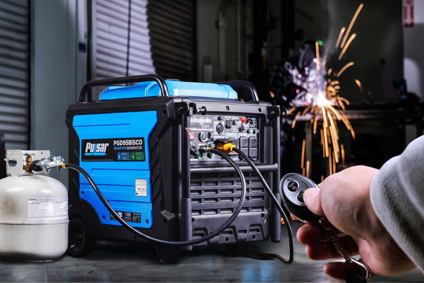 Generador "Inverter" de Doble Combustible Pulsar de 9,500 Vatios Súper Silencioso con Alerta de CO y Arranque Remoto