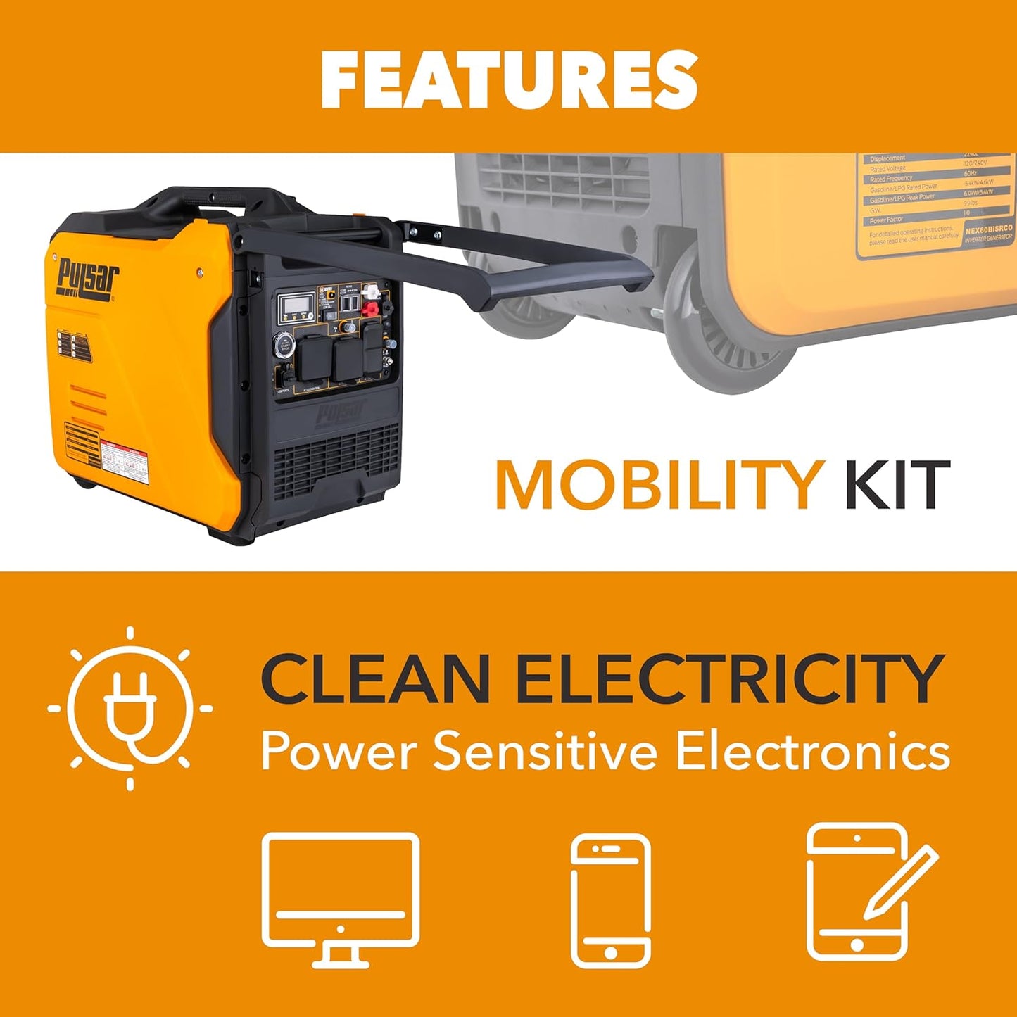 Generador Inverter Pulsar 6000W Dual Fuel